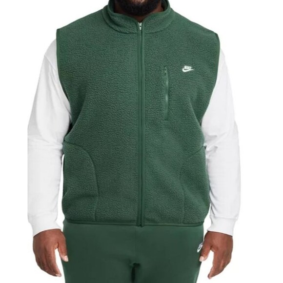 NWT Nike Men's Sportswear Tech Winterized Fleece Vest GREEN Sz XL NWT - Picture 1 of 5